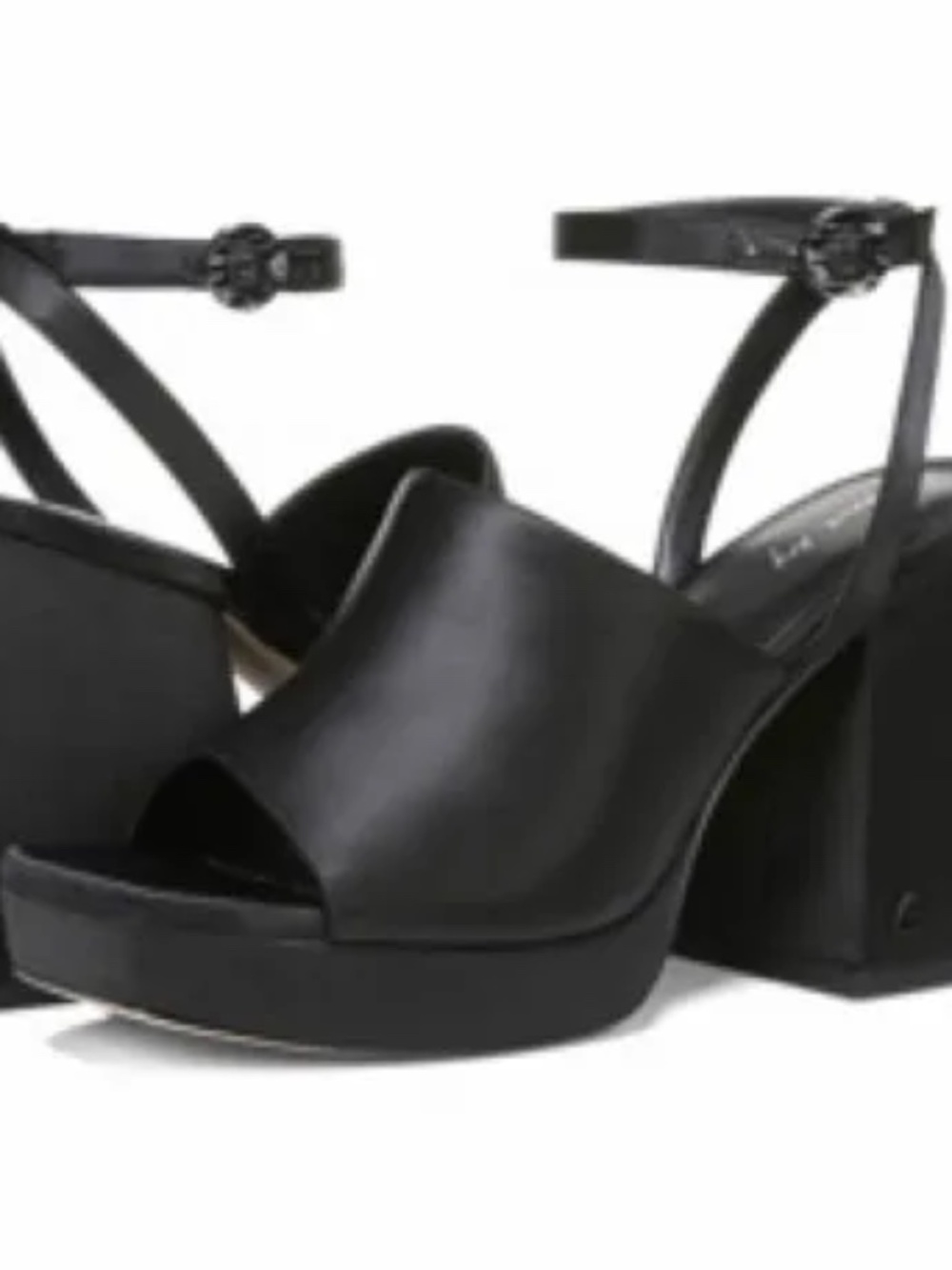 Sam Edelman Circus NY “Miranda” black block heel strappy ankle heels